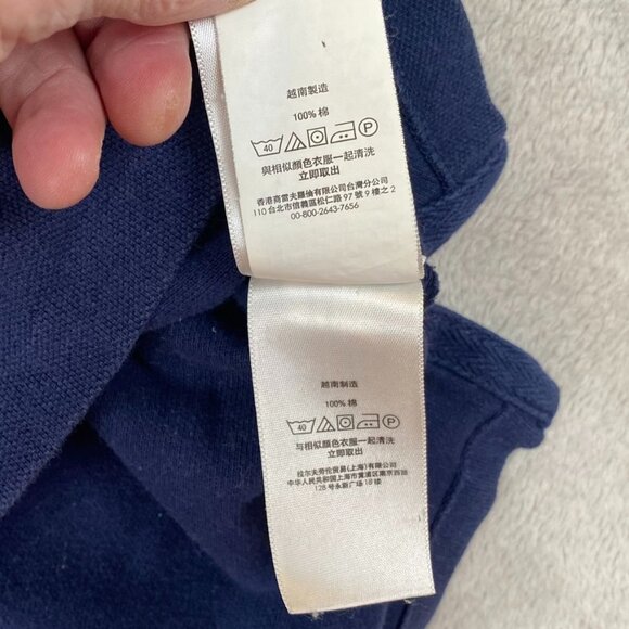 Polo Ralph Lauren Mens Polo Shirt Large Short Sleeve Custom Fit Casual Navy - Picture 10 of 14